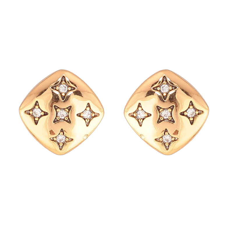 Серьги Xuping Цвет Позолота 18K пусеты Звезды с кристаллами фото №1