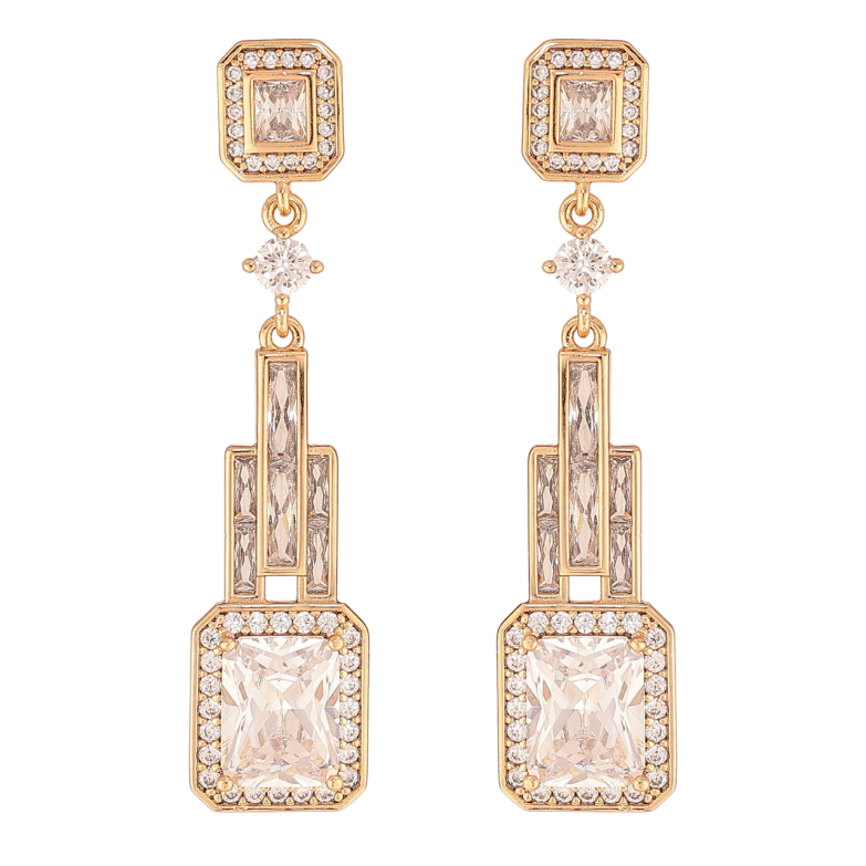 Серьги Xuping Цвет Позолота 18K пусеты Кристальные подвески фото №1