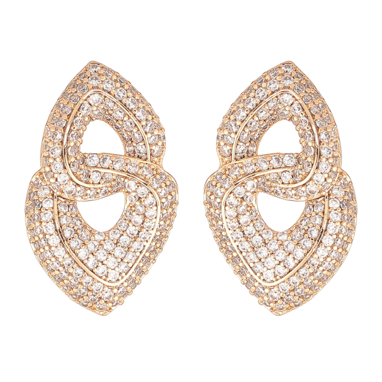 Сережки Xuping Колір Позолота 18K пусети Інкрустація кристалами фото №2