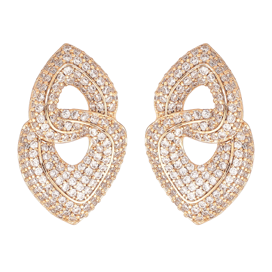 Серьги Xuping Цвет Позолота 18K пусеты Инкрустация кристаллами фото №1