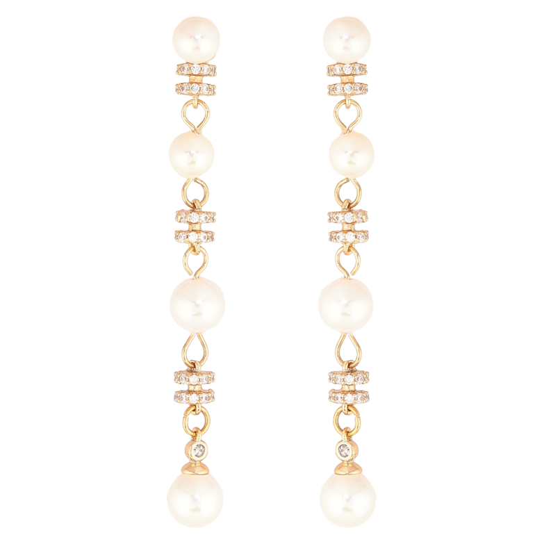 Серьги Xuping Цвет Позолота 18K пусеты Жемчужные подвески фото №1