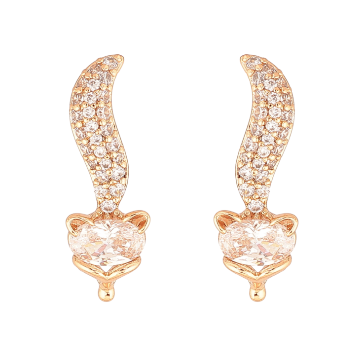 Серьги Xuping Цвет Позолота 18K пусеты Кристальная лиса фото №21 Серьги Xuping Цвет Позолота 18K пусеты Кристальная лиса фото №21