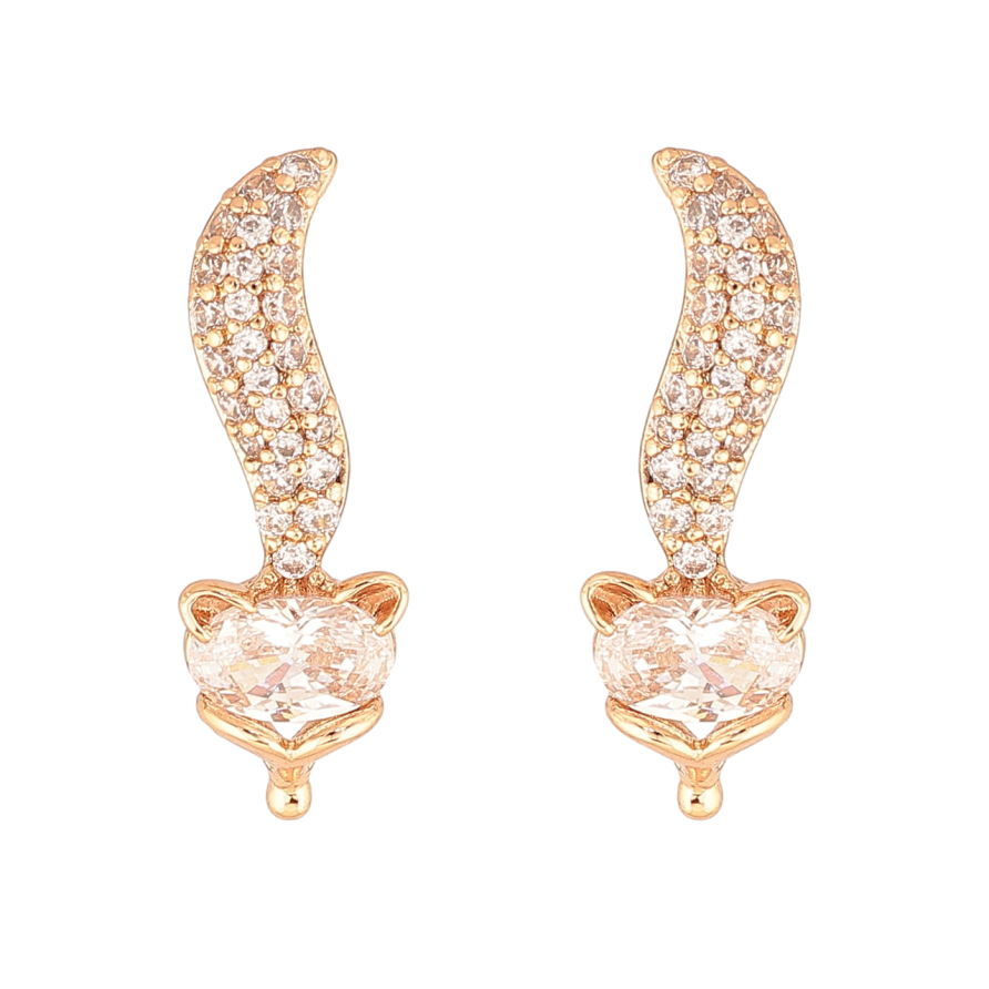 Серьги Xuping Цвет Позолота 18K пусеты Кристальная лиса фото №1 Серьги Xuping Цвет Позолота 18K пусеты Кристальная лиса фото №1