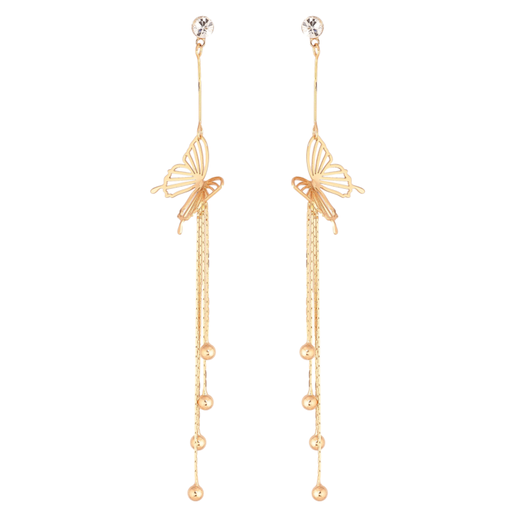 Серьги Xuping Цвет Позолота 18K пусеты Подвески с бабочками фото №13