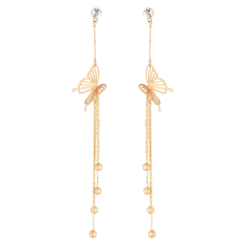 Серьги Xuping Цвет Позолота 18K пусеты Подвески с бабочками фото №1