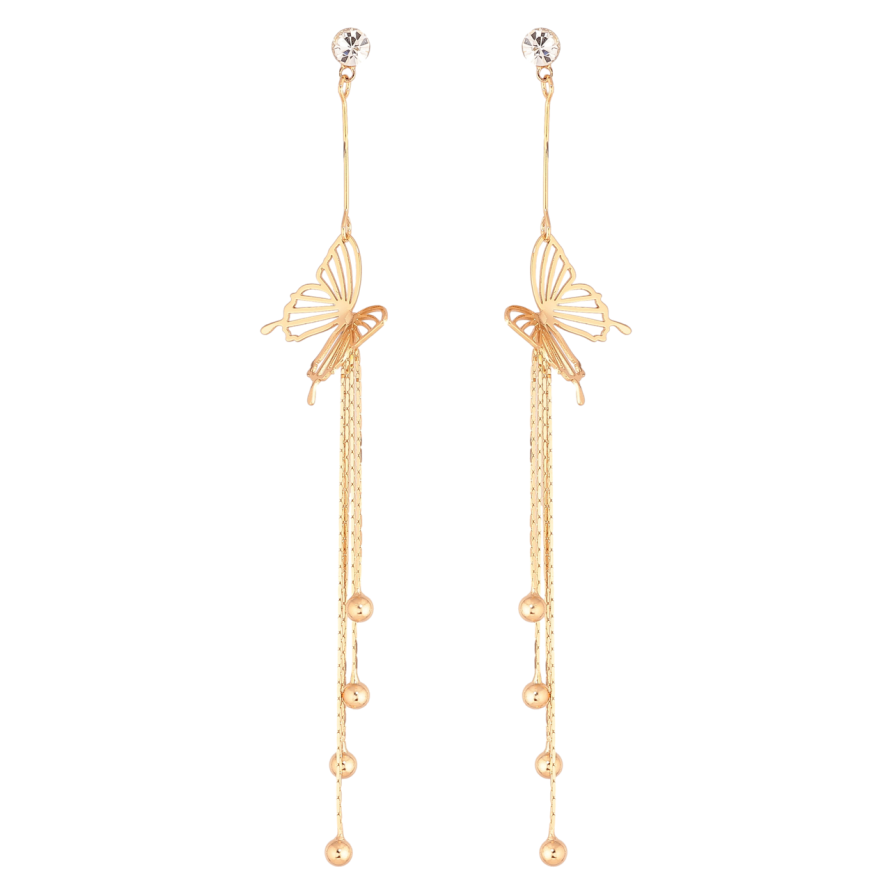 Серьги Xuping Цвет Позолота 18K пусеты Подвески с бабочками фото №1