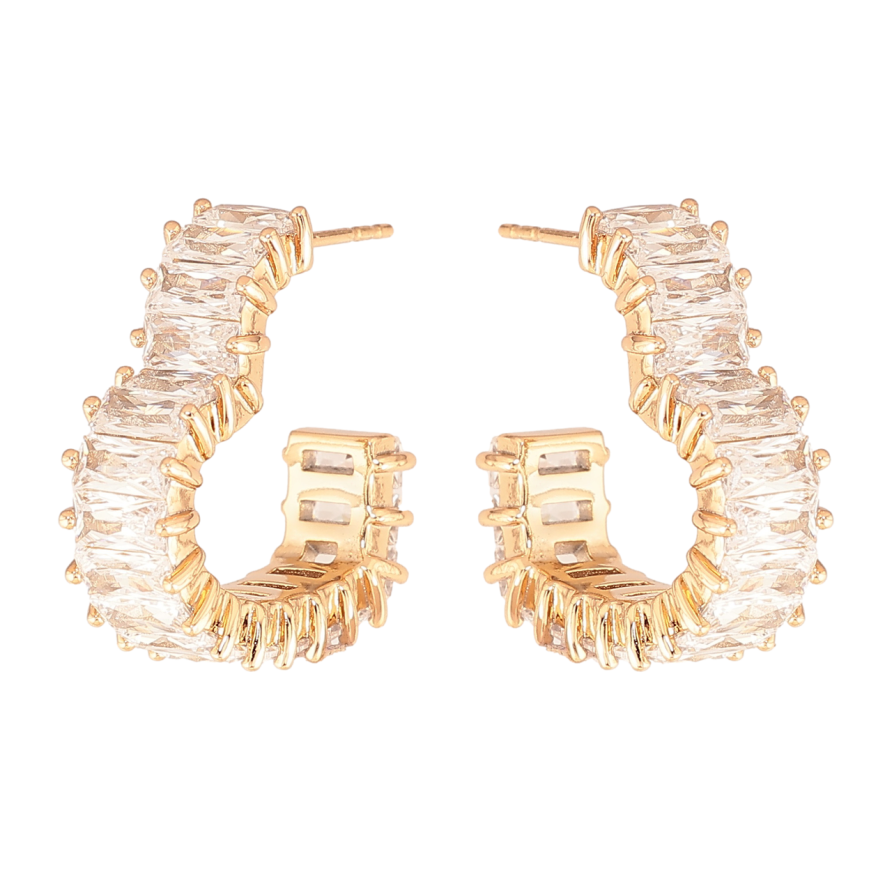 Серьги Xuping Цвет Позолота 18K пусеты Кристальные сердечки фото №1