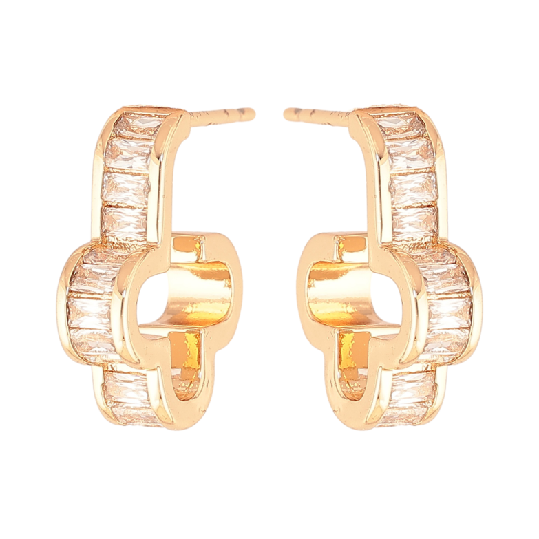 Серьги Xuping Цвет Позолота 18K пусеты Декоративные крестики с кристаллами фото №1