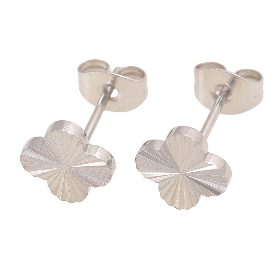 Серьги Нержавеющая сталь пусеты Клевер 7х7мм фото №1