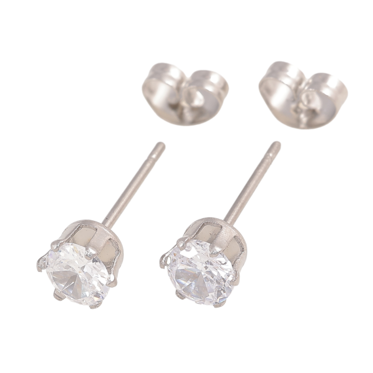 Сережки Нержавіюча сталь пусети Кристали в 6-ти крапановій оправі ø 5мм фото №11