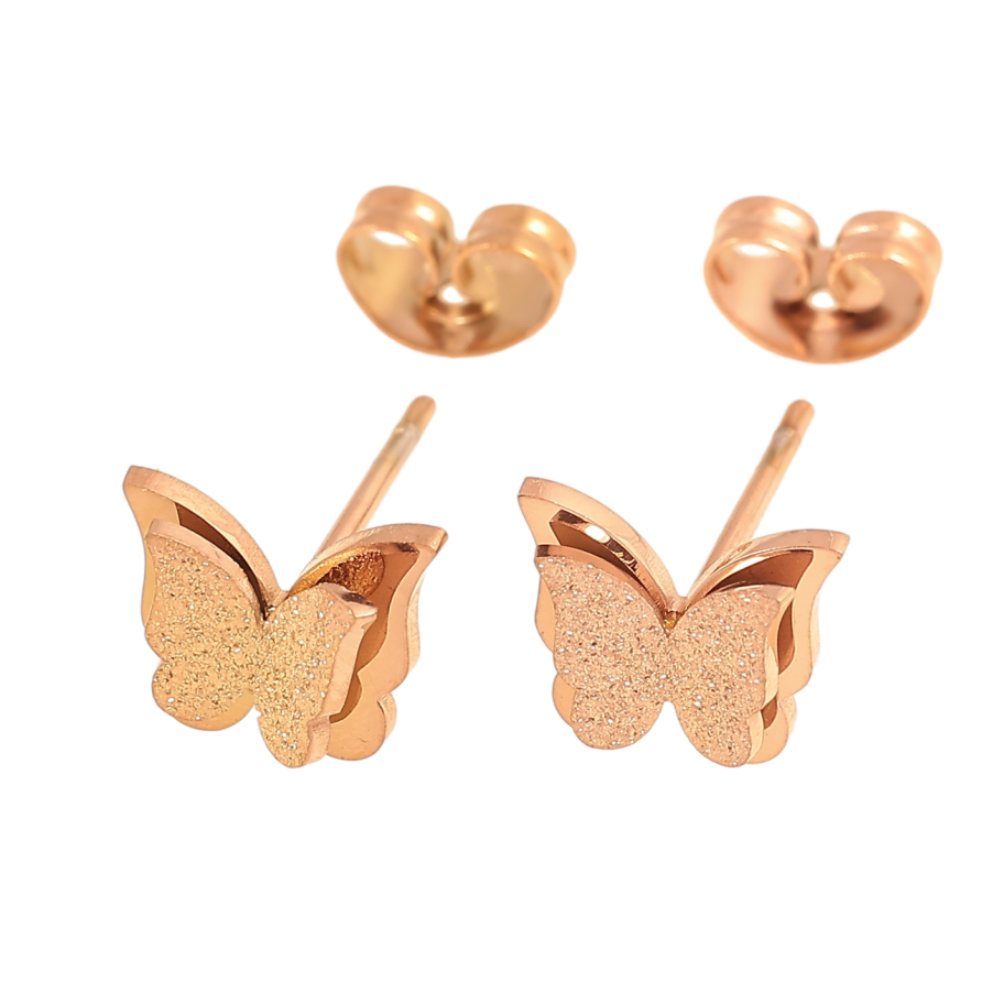 Сережки Нержавіюча сталь пусети Метелики фото №1