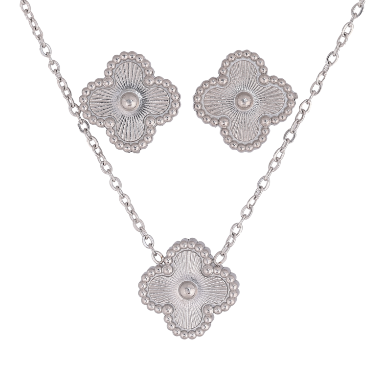 Набор Нержавеющая сталь Серьги Подвеска на цепочке Клевер, 11х11мм длина 41-46см х 1.5мм фото №1 Набор Нержавеющая сталь Серьги Подвеска на цепочке Клевер, 11х11мм длина 41-46см х 1.5мм фото №1