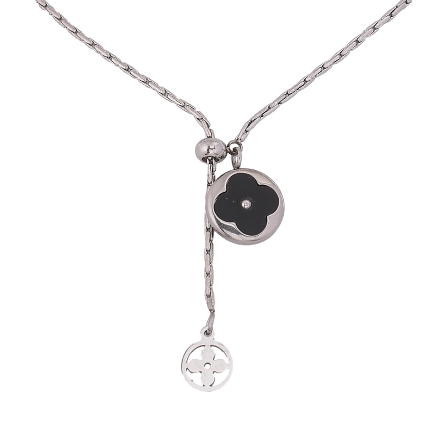 Підвіска на ланцюжку Нержавіюча сталь Конюшина з чорною вставкою довжина 46-50см х 2мм фото №1 Підвіска на ланцюжку Нержавіюча сталь Конюшина з чорною вставкою довжина 46-50см х 2мм фото №1