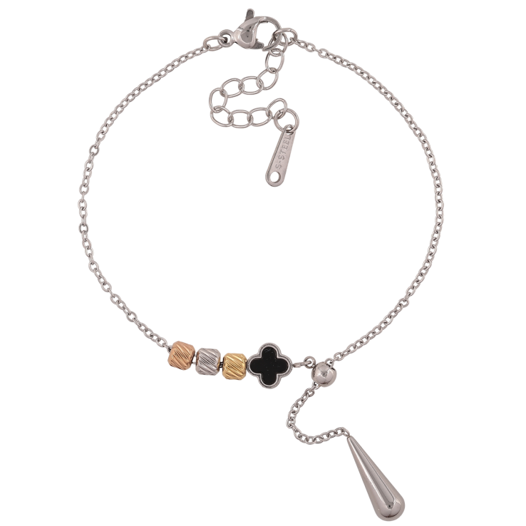 Браслеты Нержавеющая сталь Клевер с бусинами размер с доп.цепочкой 17.5-20.5см х 1.5мм фото №22 Браслеты Нержавеющая сталь Клевер с бусинами размер с доп.цепочкой 17.5-20.5см х 1.5мм фото №22