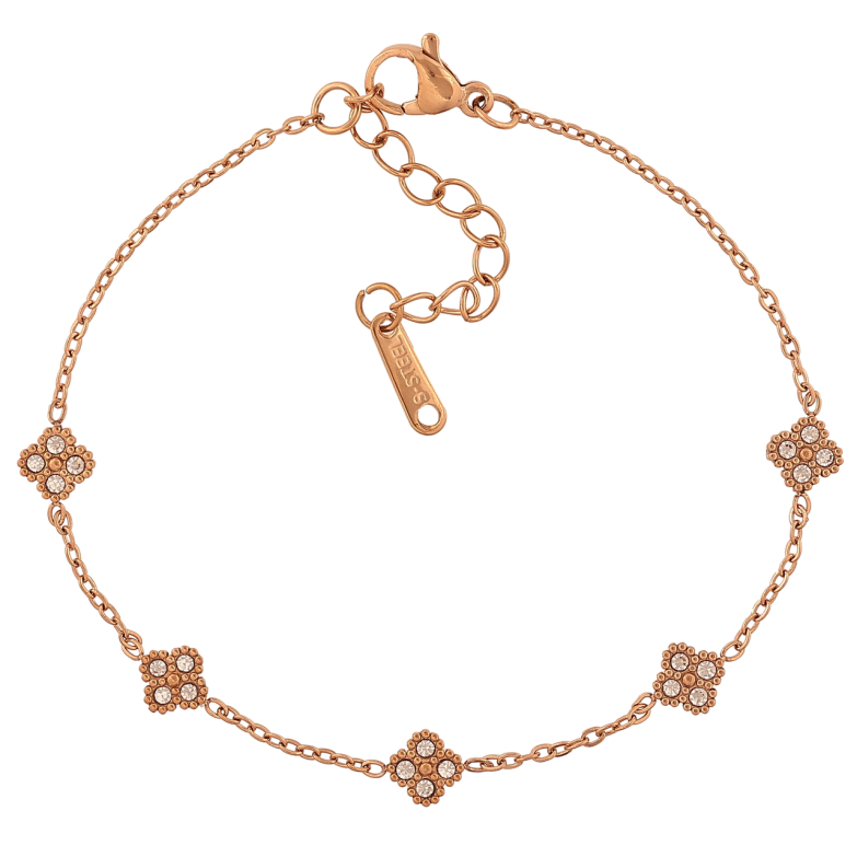 Браслети Нержавіюча сталь Ланцюжок з конюшинами розмір з доп.ланцюжком 17.5-21см х 1-6мм фото №1