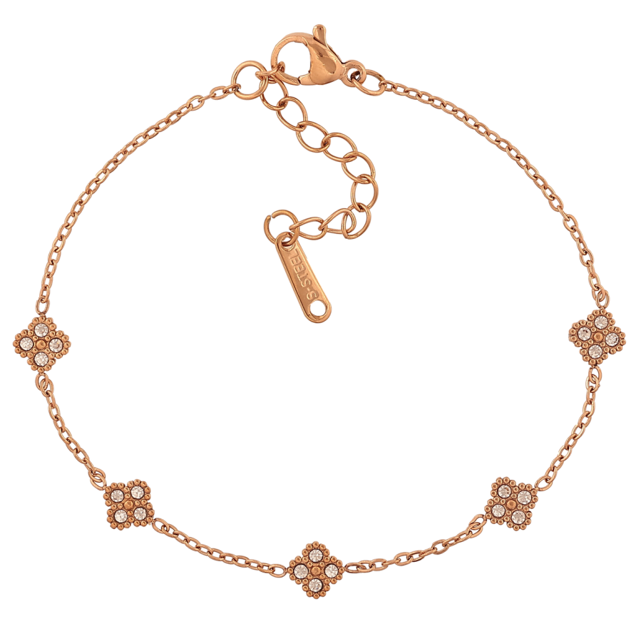 Браслети Нержавіюча сталь Ланцюжок з конюшинами розмір з доп.ланцюжком 17.5-21см х 1-6мм фото №1