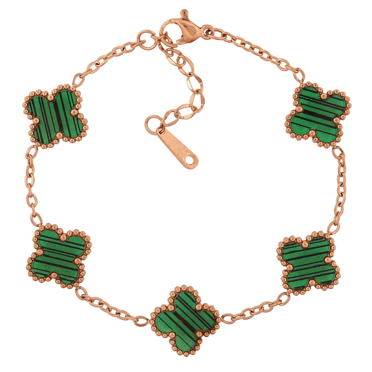 Браслеты Нержавеющая сталь Цепочка с двустороним клевером размер с доп.цепочкой 17.5-20.5см х 2-13мм фото №24