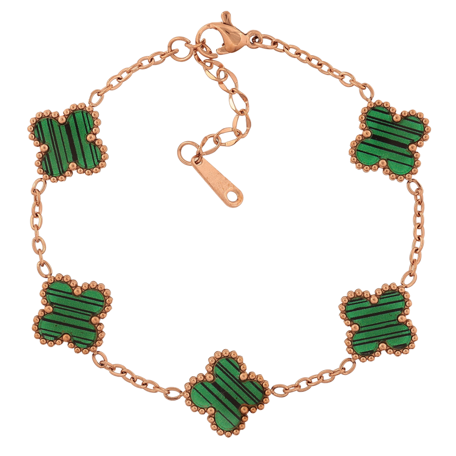 Браслеты Нержавеющая сталь Цепочка с двустороним клевером размер с доп.цепочкой 17.5-20.5см х 2-13мм фото №1