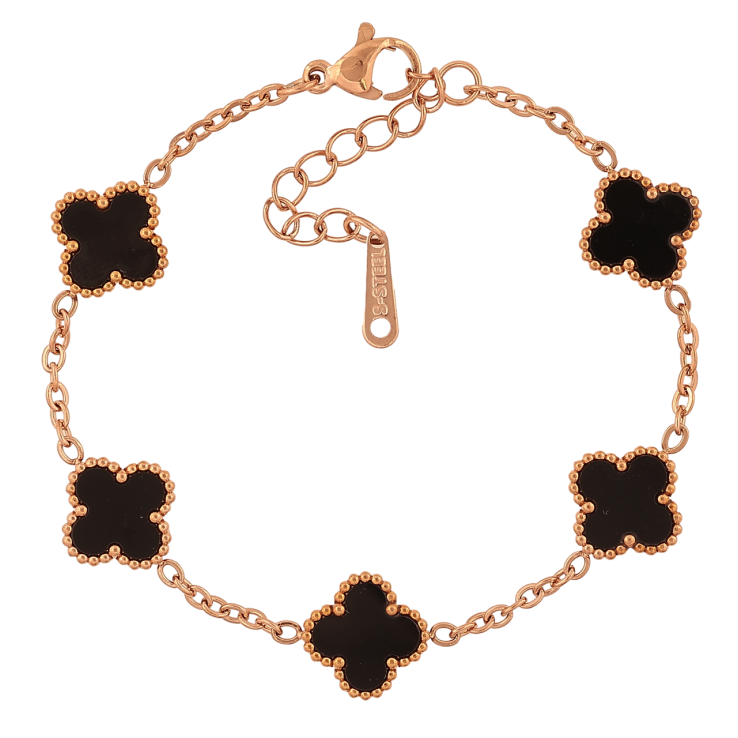 Браслеты Нержавеющая сталь Цепочка с черным клевером размер с доп.цепочкой 17-21,5 см х 2-11 мм фото №13