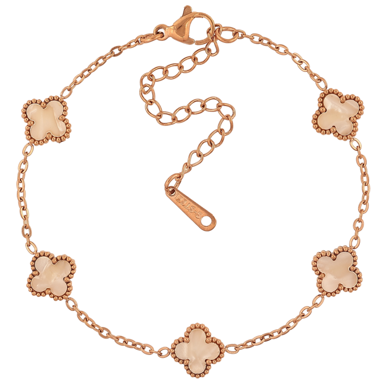 Браслети Нержавіюча сталь Ланцюжок з двусторонньою конюшиною розмір з доп.ланцюжком 17-22см х 2-9мм фото №1