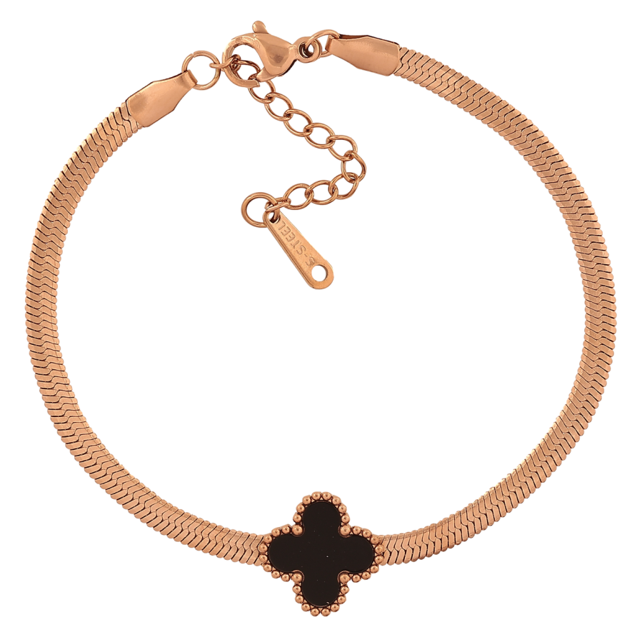 Браслеты Нержавеющая сталь Цепочка с черным клевером размер с доп.цепочкой 17-20,5 см х 3-13 мм фото №1 Браслеты Нержавеющая сталь Цепочка с черным клевером размер с доп.цепочкой 17-20,5 см х 3-13 мм фото №1