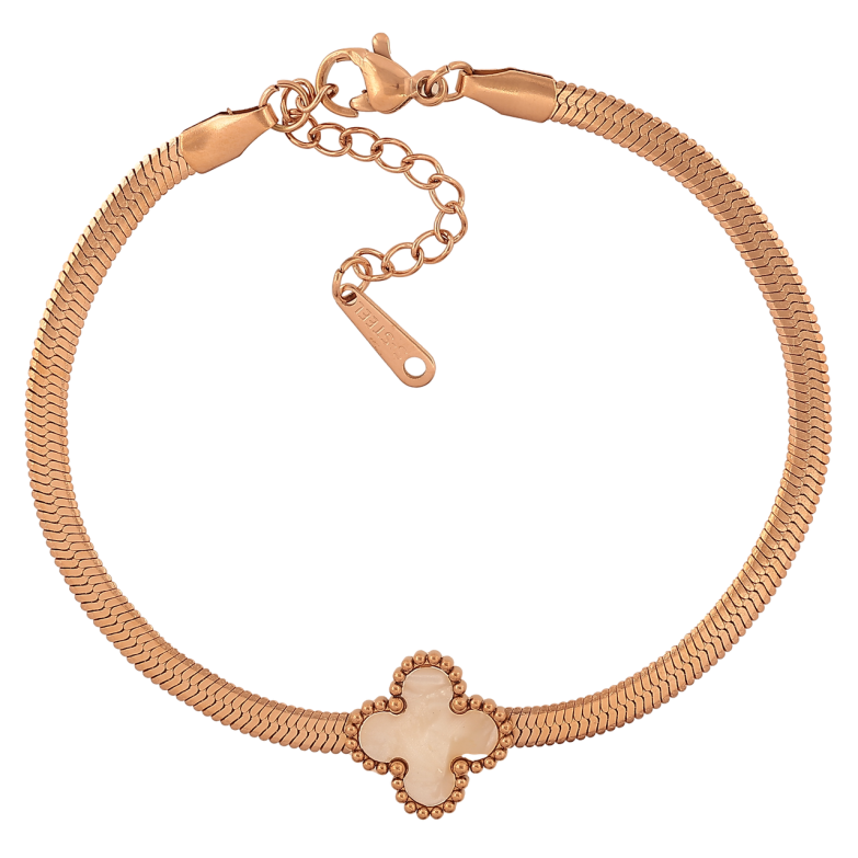 Браслети Нержавіюча сталь Ланцюжок з перламутровою конюшиною розмір з доп.ланцюжком 17-20.5см х 3-13мм фото №1 Браслети Нержавіюча сталь Ланцюжок з перламутровою конюшиною розмір з доп.ланцюжком 17-20.5см х 3-13мм фото №1