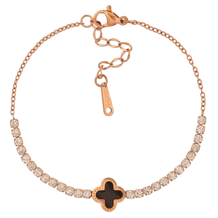 Браслеты Нержавеющая сталь Дорожка кристаллов с клевером размер с доп.цепочкой 17,5-21 см х 1,5-10 мм фото №12 Браслеты Нержавеющая сталь Дорожка кристаллов с клевером размер с доп.цепочкой 17,5-21 см х 1,5-10 мм фото №12