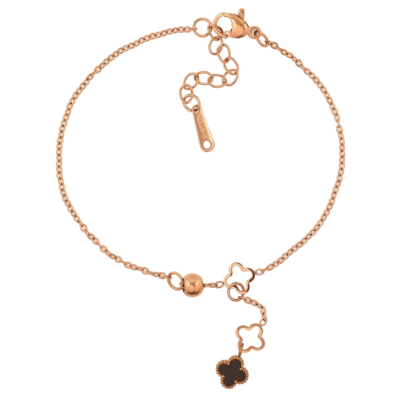 Браслети Нержавіюча сталь Підвіска конюшина з намистинами розмір з доп.ланцюжком 17.5-21см х 1-7мм фото №1