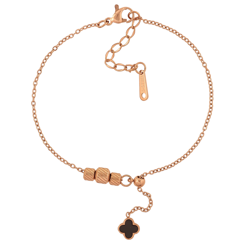 Браслети Нержавіюча сталь Підвіска конюшина з намистинами розмір з доп.ланцюжком 18-21см х 1.5-5мм фото №1 Браслети Нержавіюча сталь Підвіска конюшина з намистинами розмір з доп.ланцюжком 18-21см х 1.5-5мм фото №1