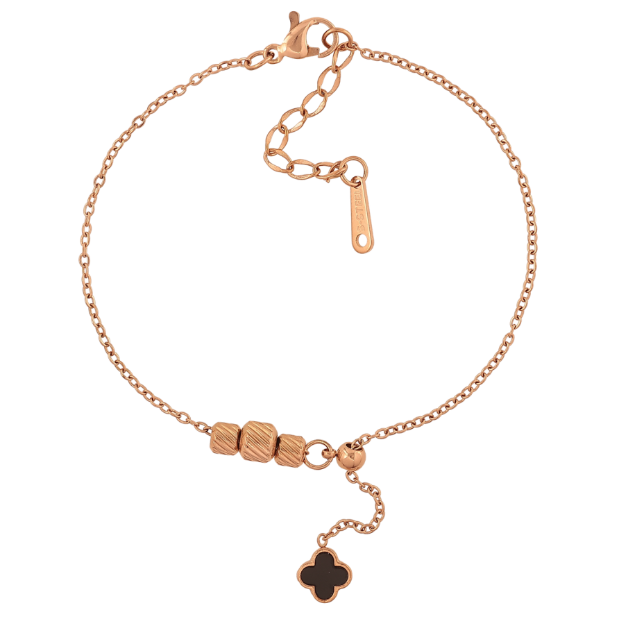 Браслеты Нержавеющая сталь Подвеска клевер с бусинами размер с доп.цепочкой 18-21см х 1.5-5мм фото №1 Браслеты Нержавеющая сталь Подвеска клевер с бусинами размер с доп.цепочкой 18-21см х 1.5-5мм фото №1