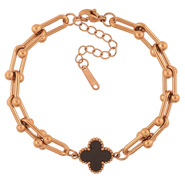 Браслеты Нержавеющая сталь Цепочка с вставкой клевер размер с доп.цепочкой 17-21см х 5-13мм фото №11 Браслеты Нержавеющая сталь Цепочка с вставкой клевер размер с доп.цепочкой 17-21см х 5-13мм фото №11