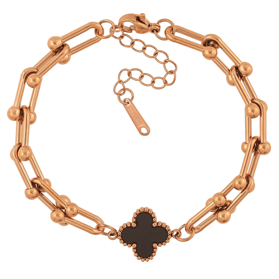 Браслеты Нержавеющая сталь Цепочка с вставкой клевер размер с доп.цепочкой 17-21см х 5-13мм фото №1 Браслеты Нержавеющая сталь Цепочка с вставкой клевер размер с доп.цепочкой 17-21см х 5-13мм фото №1