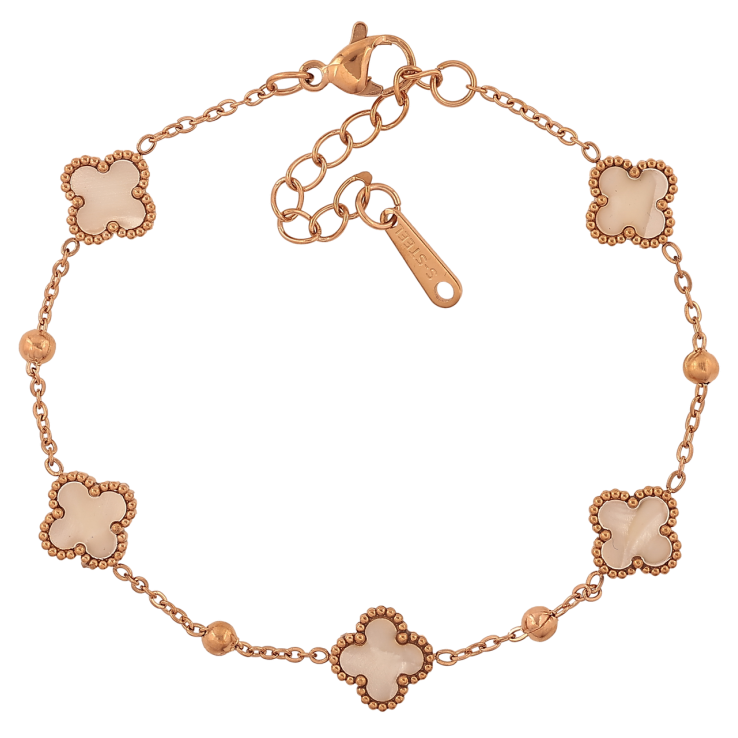 Браслеты Нержавеющая сталь Цепочка с перламутровыми клеверами размер с доп.цепочкой 17-20,5 см х 1-9 мм фото №8 Браслеты Нержавеющая сталь Цепочка с перламутровыми клеверами размер с доп.цепочкой 17-20,5 см х 1-9 мм фото №8