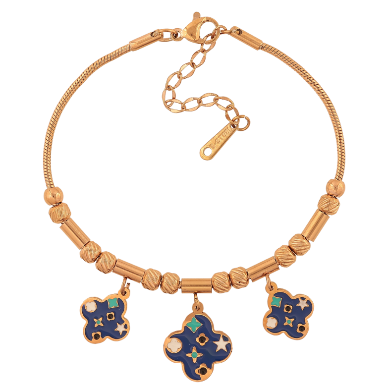 Браслеты Нержавеющая сталь Цепочка с подвесками клевера размер с доп.цепочкой 17-21см х 2-4мм фото №1 Браслеты Нержавеющая сталь Цепочка с подвесками клевера размер с доп.цепочкой 17-21см х 2-4мм фото №1