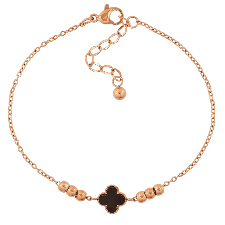 Браслеты Нержавеющая сталь Цепочка с черным клевером и бусинами размер с доп.цепочкой 18-21см х 1.5-9мм фото №20