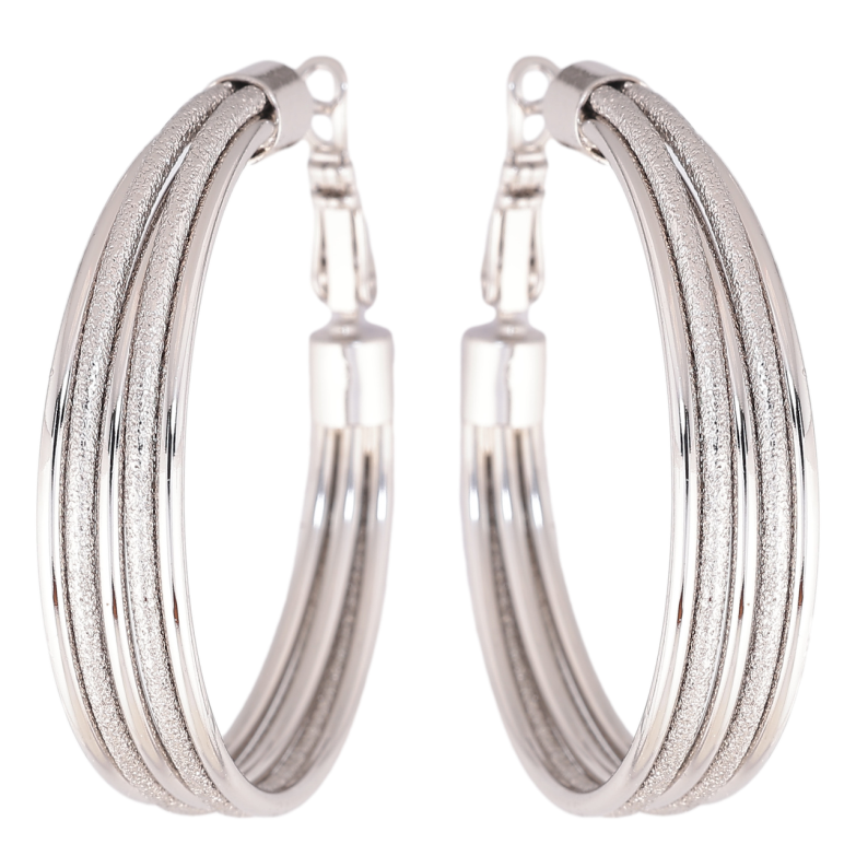 Серьги Xuping цвет Родий кольца (конго) Декоративный узор ø 4см фото №1 Серьги Xuping цвет Родий кольца (конго) Декоративный узор ø 4см фото №1