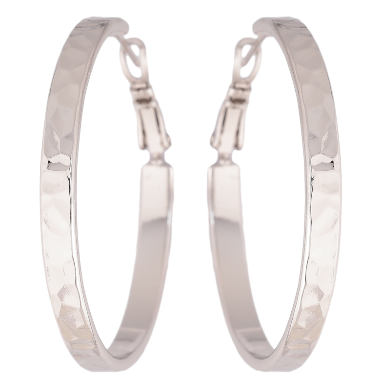 Серьги Xuping цвет Родий кольца (конго) Декоративный узор ø 4см фото №1