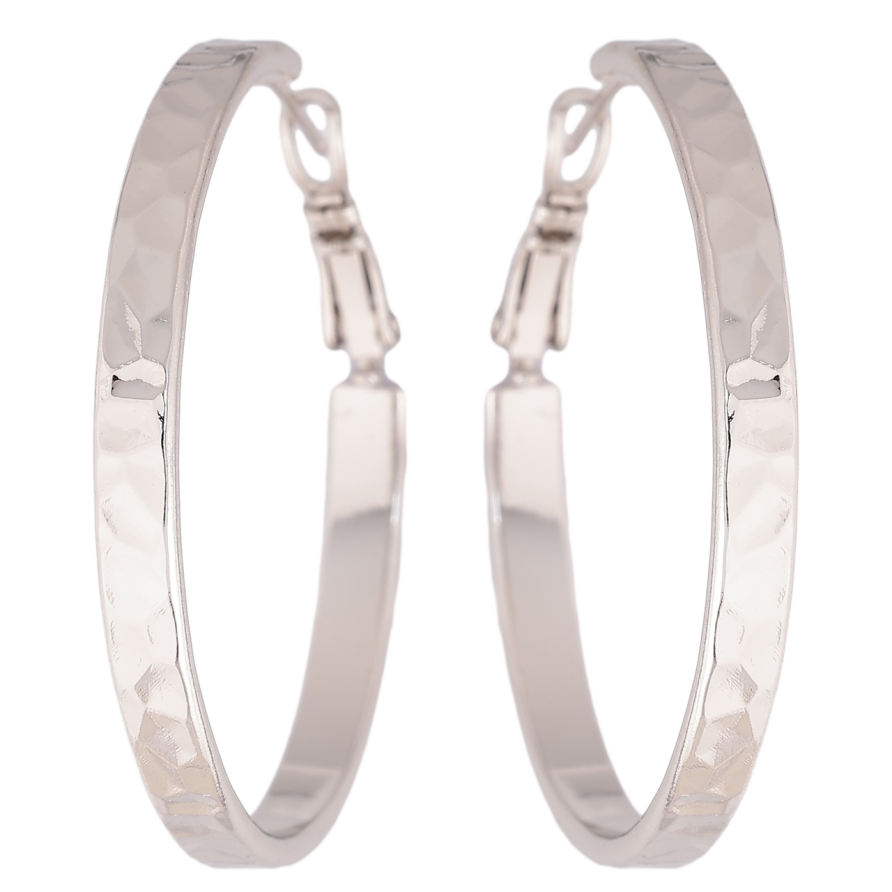 Серьги Xuping цвет Родий кольца (конго) Декоративный узор ø 4см фото №1