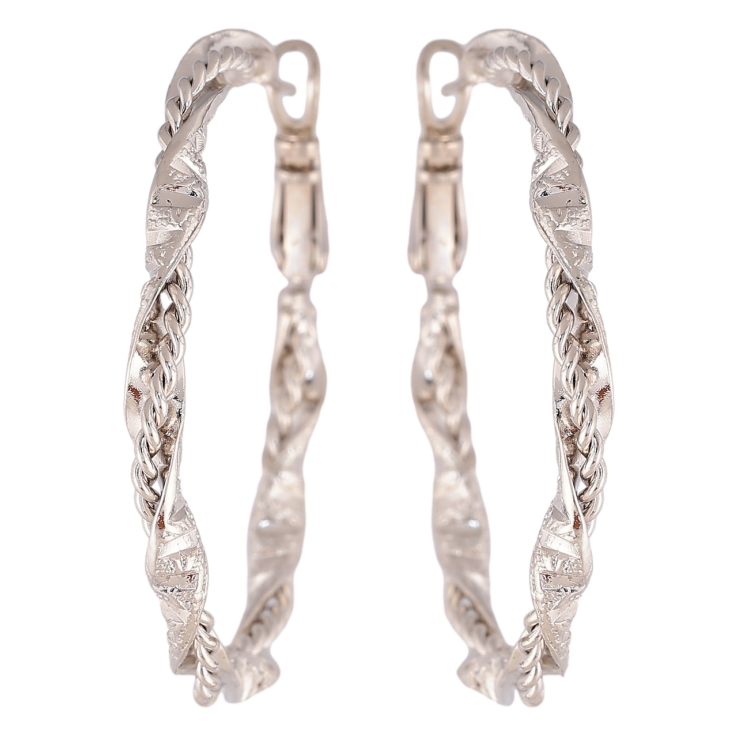 Серьги Xuping цвет Родий кольца (конго) Декоративный узор ø 4см фото №24 Серьги Xuping цвет Родий кольца (конго) Декоративный узор ø 4см фото №24