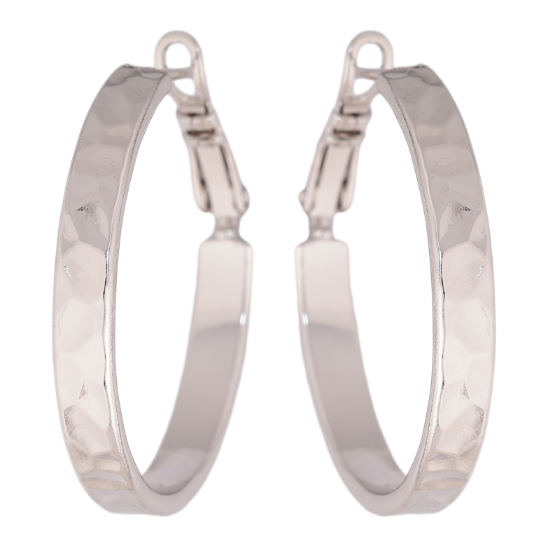 Серьги Xuping цвет Родий кольца (конго) Декоративный узор ø 3см фото №1