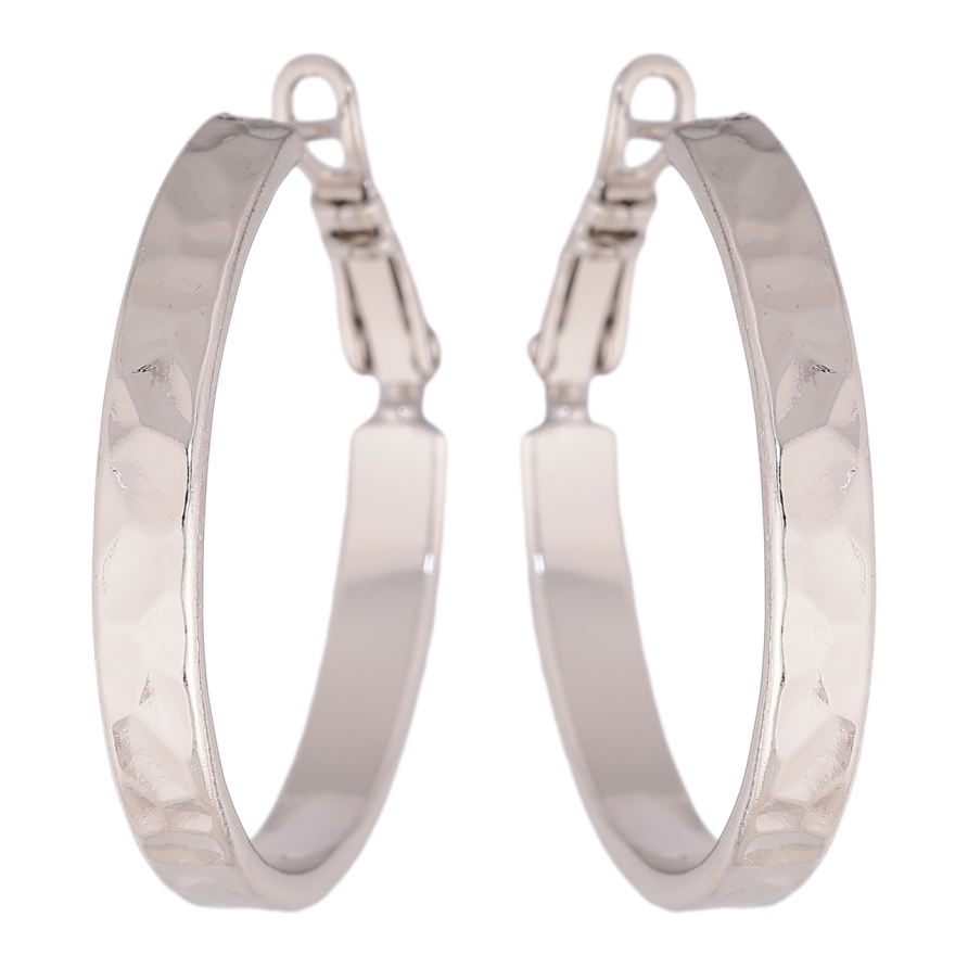 Сережки Xuping колір Родій кільця (конго) Декоративний візерунок ø 3см фото №1