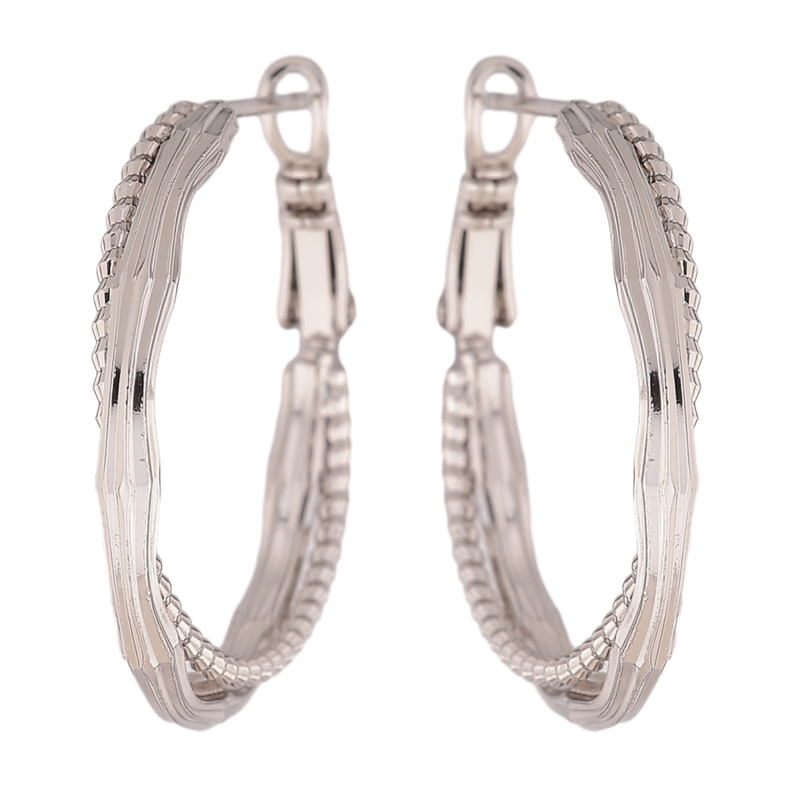 Серьги Xuping цвет Родий кольца (конго) Декоративный узор ø 3см фото №1 Серьги Xuping цвет Родий кольца (конго) Декоративный узор ø 3см фото №1