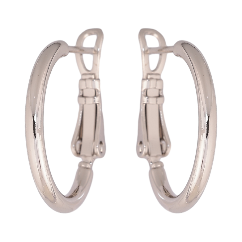 Сережки Xuping колір Родій кільця (конго) Класика ø 2см фото №1 Сережки Xuping колір Родій кільця (конго) Класика ø 2см фото №1