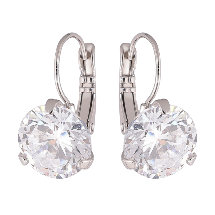 Серьги Xuping цвет Родий французский замок Кристаллы на дужках ø 12мм фото №7