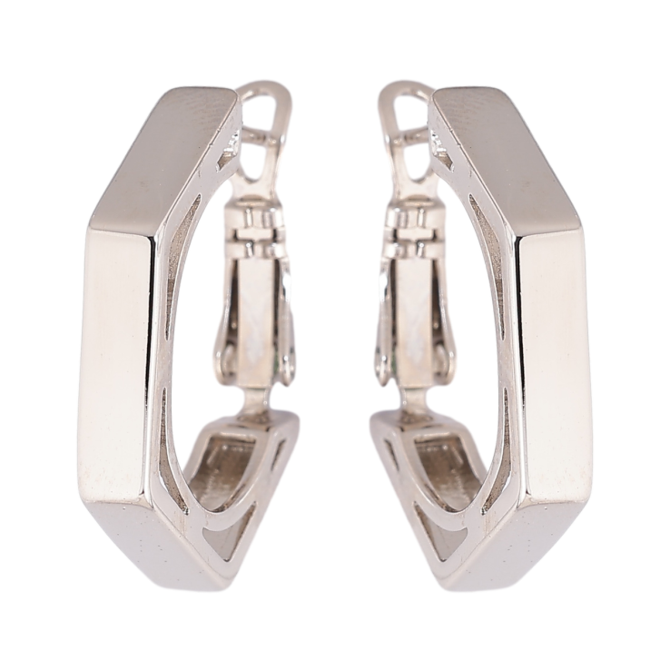 Серьги Xuping цвет Родий итальянский замок Многогранные фото №17