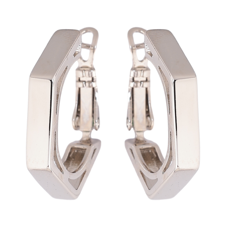 Серьги Xuping цвет Родий итальянский замок Многогранные фото №1 Серьги Xuping цвет Родий итальянский замок Многогранные фото №1