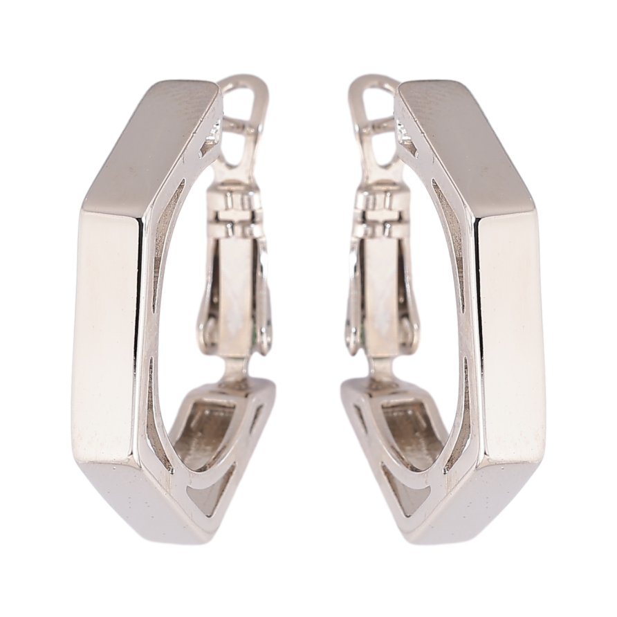 Серьги Xuping цвет Родий итальянский замок Многогранные фото №1 Серьги Xuping цвет Родий итальянский замок Многогранные фото №1