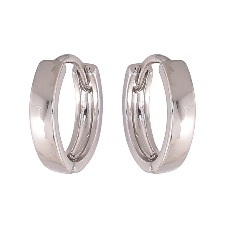 Сережки Xuping колір Родій колечка Класика, шир. 3мм ø 14мм фото №14