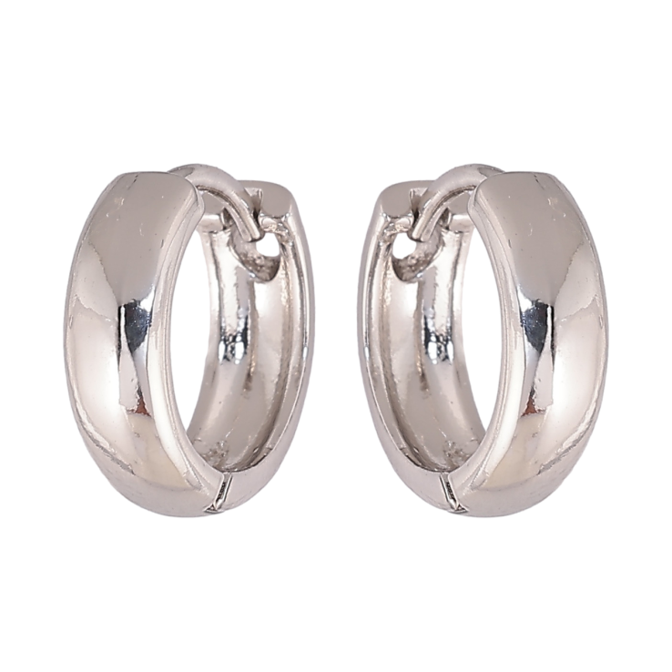 Серьги Xuping цвет Родий колечки Классика, шир. 4мм ø 14мм фото №6