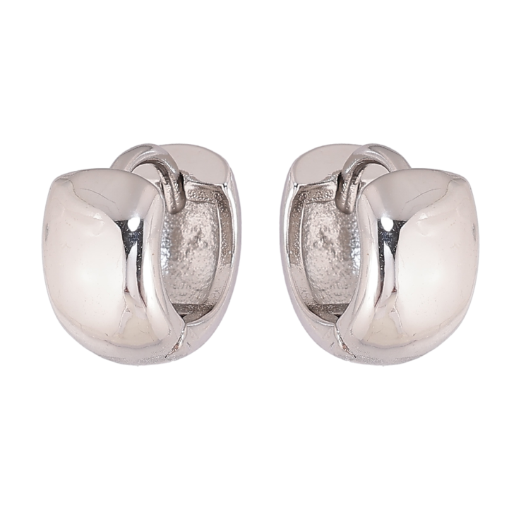 Серьги Xuping цвет Родий колечки Классика, шир. 7мм ø 13мм фото №2